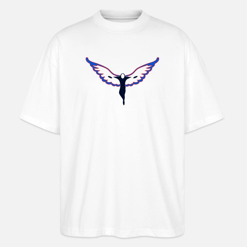 Flügelheld Silhouette - Stanley/Stella Oversized Unisex Bio T-Shirt Blaster 2.0 - Weiß