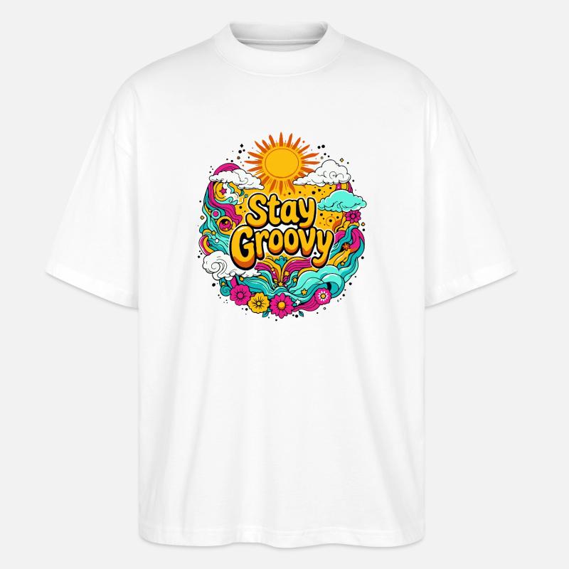 Psychedelisch Retro - Stanley/Stella Oversized Unisex Bio T-Shirt Blaster 2.0 - Weiß