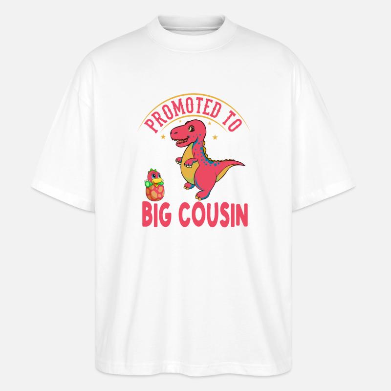 Befördert zum großen Cousin-T-Rex-Dinosaurier - Stanley/Stella Oversized Unisex Bio T-Shirt Blaster 2.0 - Weiß