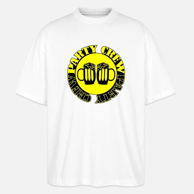 Party Crew Bier - Stanley/Stella Oversized Unisex Bio T-Shirt Blaster 2.0 - Weiß