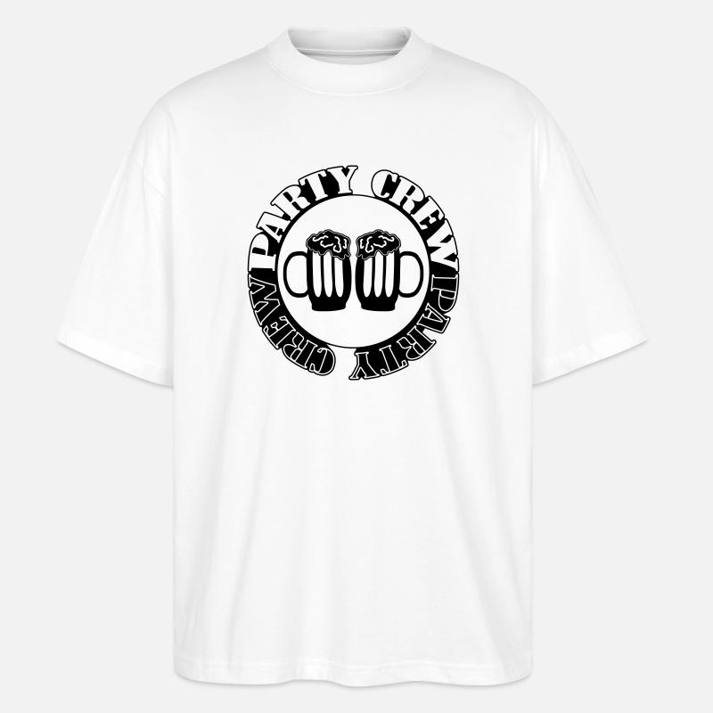 Party Crew Bier - Stanley/Stella Oversized Unisex Bio T-Shirt Blaster 2.0 - Weiß