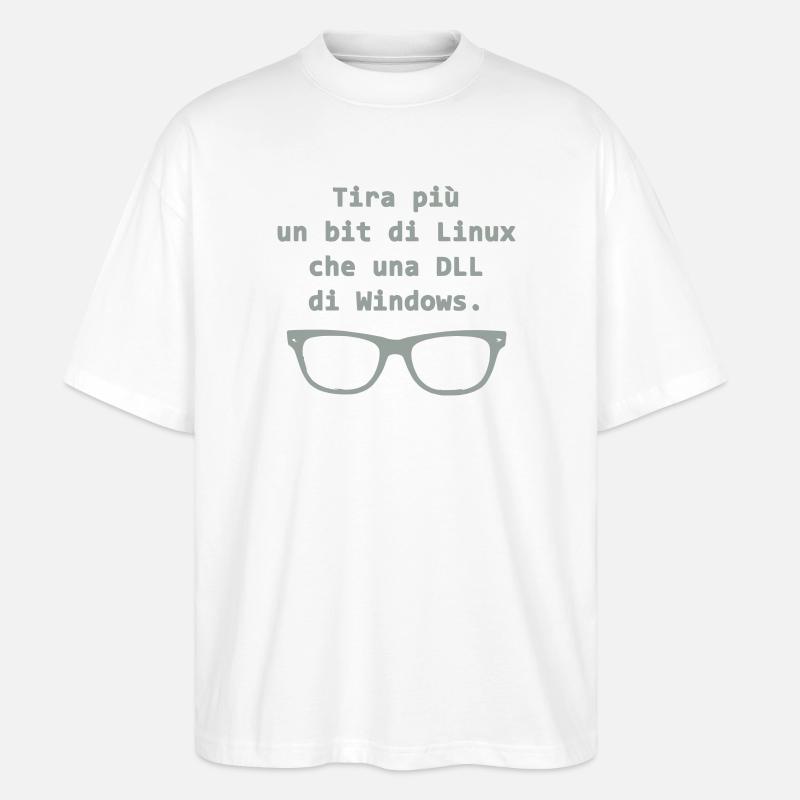 Linux (Englisch) - Stanley/Stella Oversized Unisex Bio T-Shirt Blaster 2.0 - Weiß