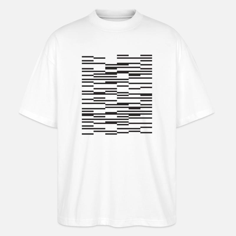 Liniendesign Minimalistischer Barcode - Stanley/Stella Oversized Unisex Bio T-Shirt Blaster 2.0 - Weiß