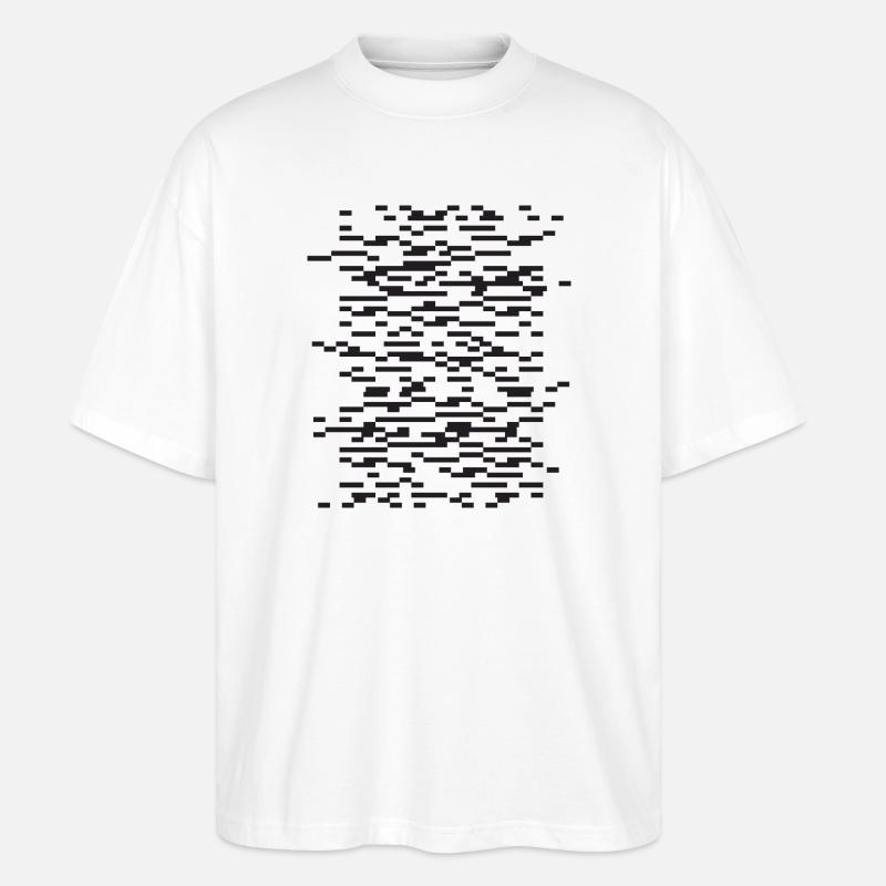Glitch Stripe Abstrakte Nacht - Stanley/Stella Oversized Unisex Bio T-Shirt Blaster 2.0 - Weiß