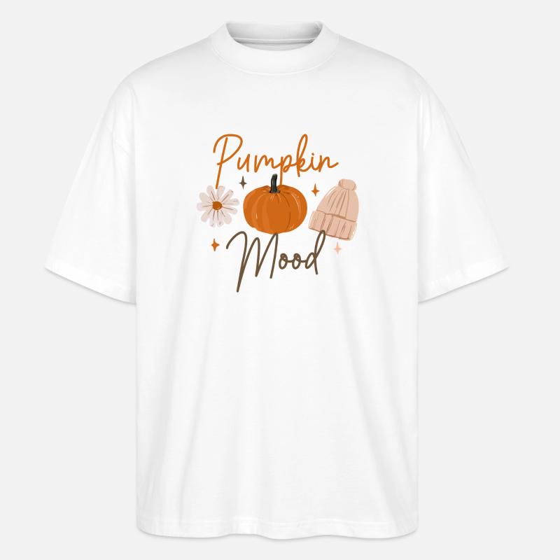 Kürbis Stimmung Herbst Gemütlich - Stanley/Stella Oversized Unisex Bio T-Shirt Blaster 2.0 - Weiß