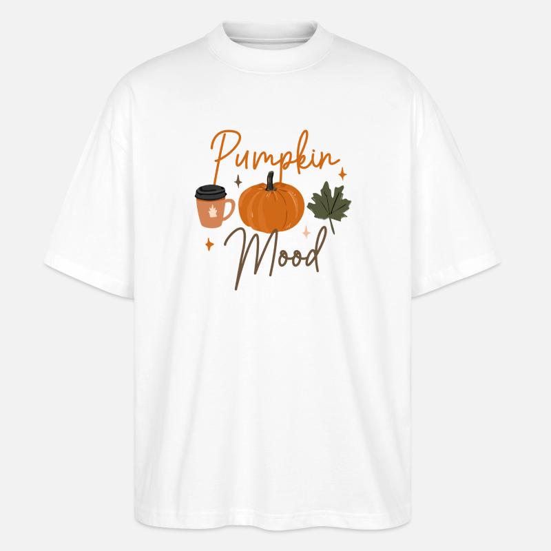 T-shirt à café d’automne Pumpkin Mood - T-shirt bio Blaster 2.0 coupe oversize Stanley/Stella Unisexe - blanc