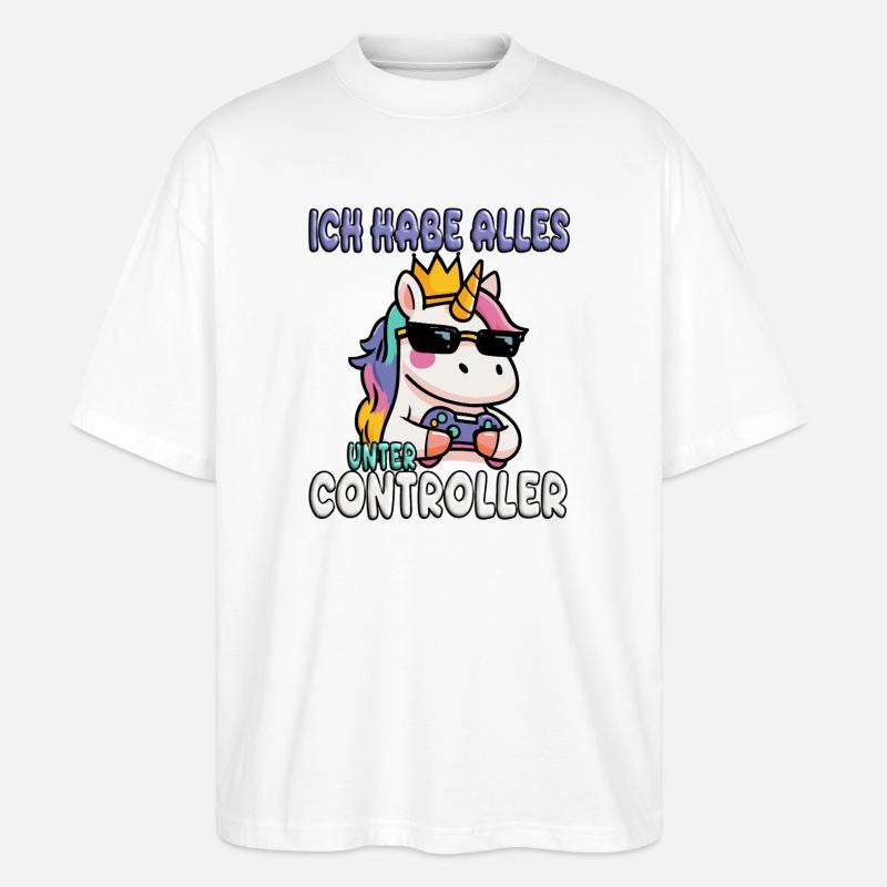 Einhorn gaming controller - Stanley/Stella Oversized Unisex Bio T-Shirt Blaster 2.0 - Weiß