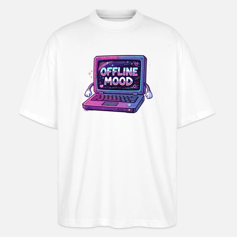 Y2K Retro – Offline Mood - Stanley/Stella Oversized Unisex Bio T-Shirt Blaster 2.0 - Weiß