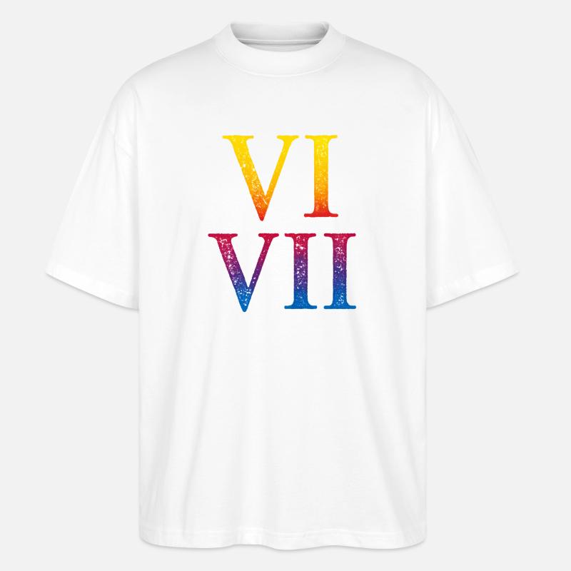 67 Meme VII Römischer Ziffernstapel - Stanley/Stella Oversized Unisex Bio T-Shirt Blaster 2.0 - Weiß