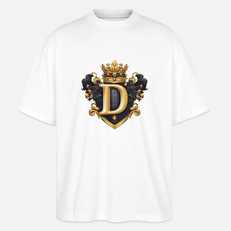 D Buchstabe Name Krone - Stanley/Stella Oversized Unisex Bio T-Shirt Blaster 2.0 - Weiß