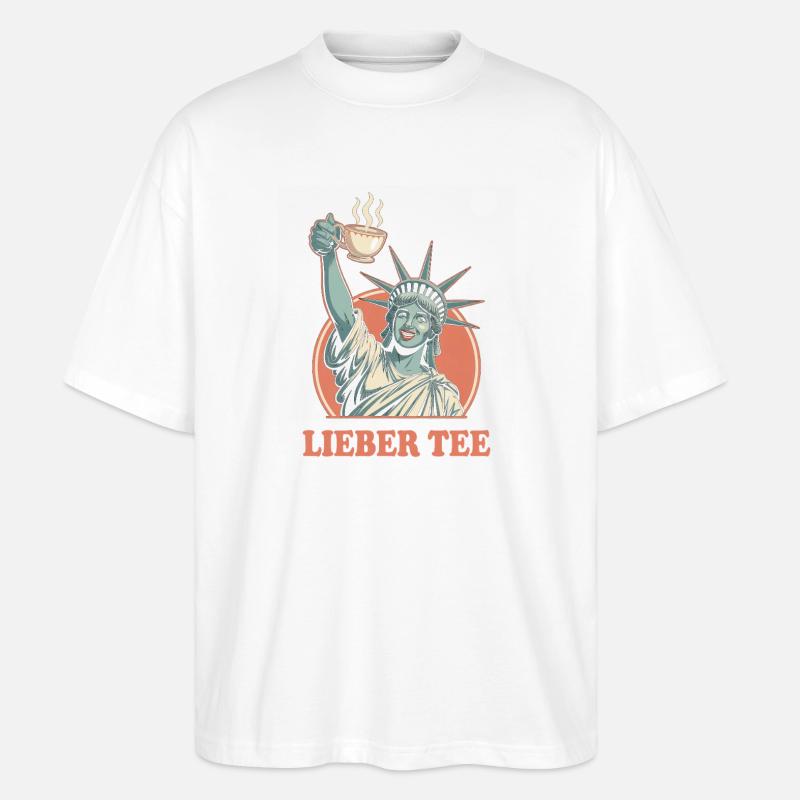 Lieber Tee Statue - Stanley/Stella Oversized Unisex Bio T-Shirt Blaster 2.0 - Weiß