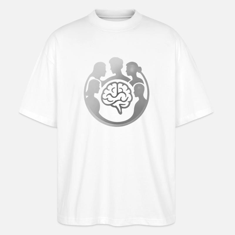 Gehirn im Kreis der Köpfe - Stanley/Stella Oversized Unisex Bio T-Shirt Blaster 2.0 - Weiß
