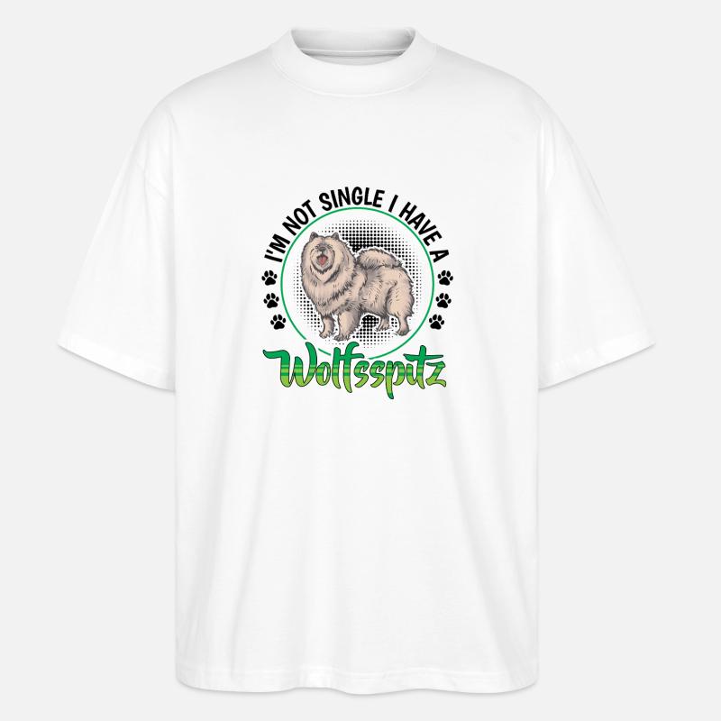 Wolfspitz not single German Wolfspitz - Stanley/Stella Oversized Unisex Organic T-shirt Blaster 2.0 - white