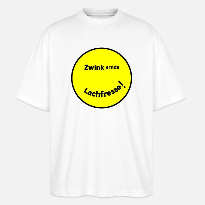 Zwinkernde Lachfresse - Stanley/Stella Oversized Unisex Bio T-Shirt Blaster 2.0 - Weiß