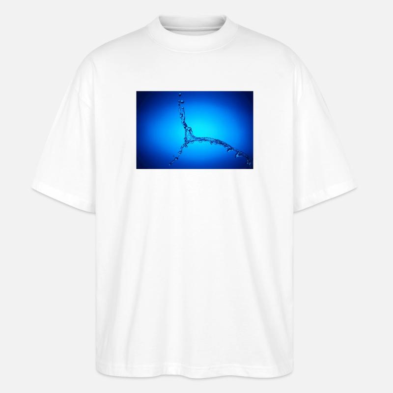 Blauer Wasserspritzer #2 - Stanley/Stella Oversized Unisex Bio T-Shirt Blaster 2.0 - Weiß