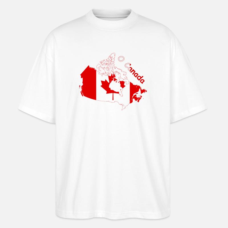 O Canada Flagge Kanada Silhouette - Stanley/Stella Oversized Unisex Bio T-Shirt Blaster 2.0 - Weiß