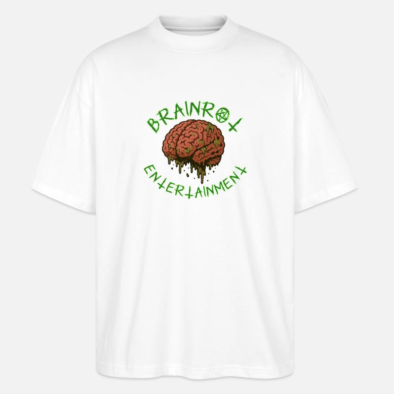 Brainrot Entertainment – Rotten Mind Design - Stanley/Stella Oversized Unisex Bio T-Shirt Blaster 2.0 - Weiß