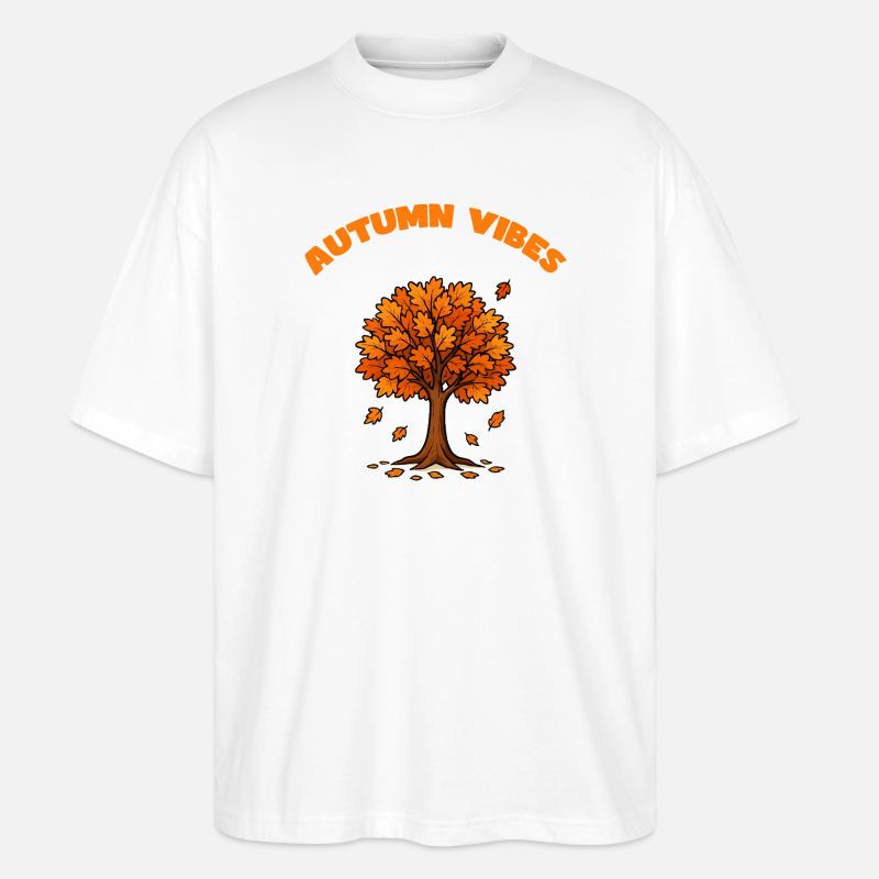 Herbstbaum Vibe  - Stanley/Stella Oversized Unisex Bio T-Shirt Blaster 2.0 - Weiß