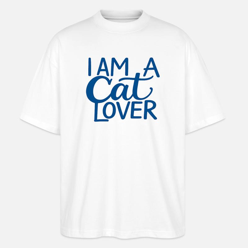 Ich bin ein Katzenliebhaber - Stanley/Stella Oversized Unisex Bio T-Shirt Blaster 2.0 - Weiß