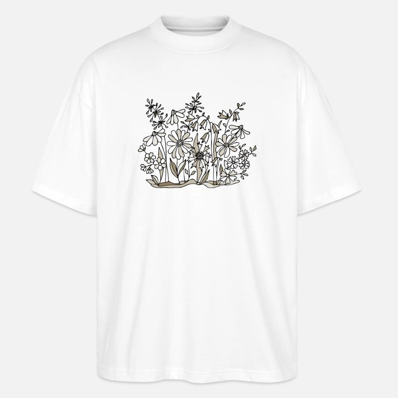 Blumen - Stanley/Stella Oversized Unisex Bio T-Shirt Blaster 2.0 - Weiß
