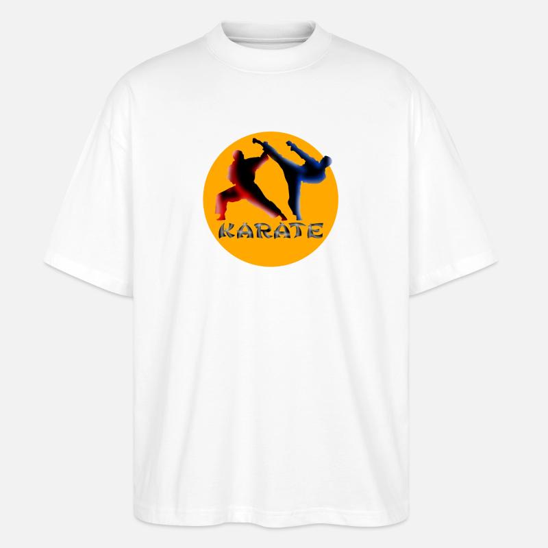 Dynamique des arts martiaux Karaté Silhouette - T-shirt bio Blaster 2.0 coupe oversize Stanley/Stella Unisexe - blanc