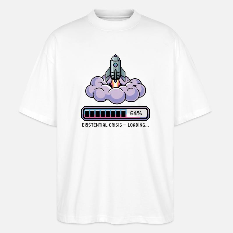 Digital Retro – Existential Crisis – Loading... - Stanley/Stella Oversized Unisex Bio T-Shirt Blaster 2.0 - Weiß