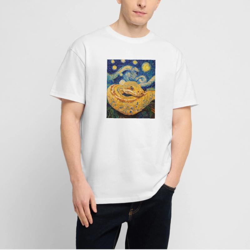 Serpent Python Style Van Gogh Nuit étoilée T-shirt bio Blaster 2.0 coupe oversize Stanley/Stella Unisexe