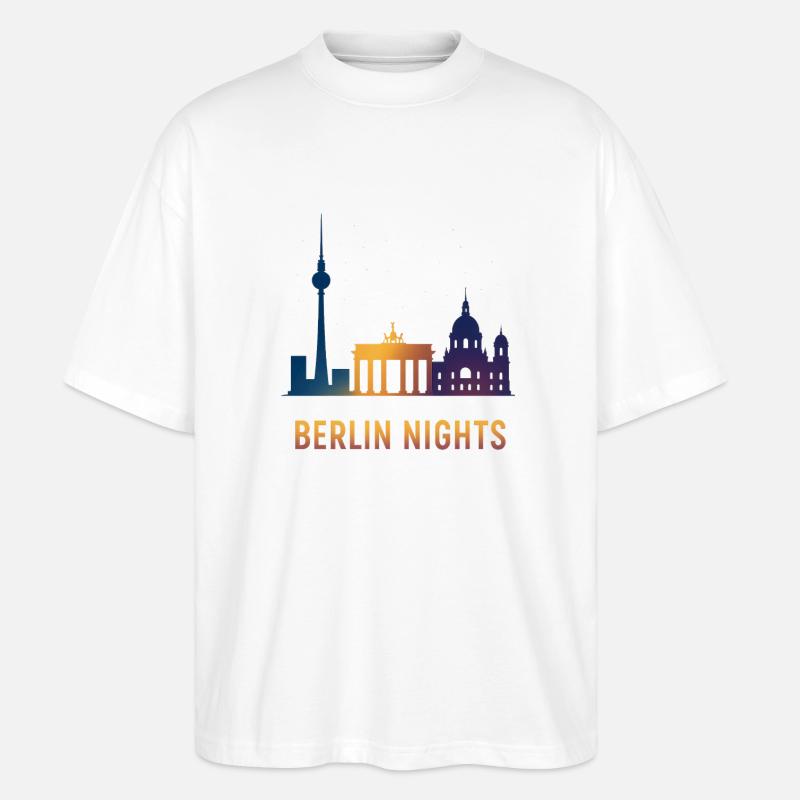 Berlin Nights Skyline - Stanley/Stella Oversized Unisex Bio T-Shirt Blaster 2.0 - Weiß
