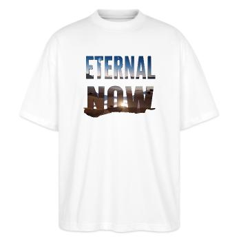 Eternal Now - Stanley/Stella Oversized Unisex Organic T-shirt Blaster 2.0 - white - Front - Alina (178cm) & Michal (187cm)