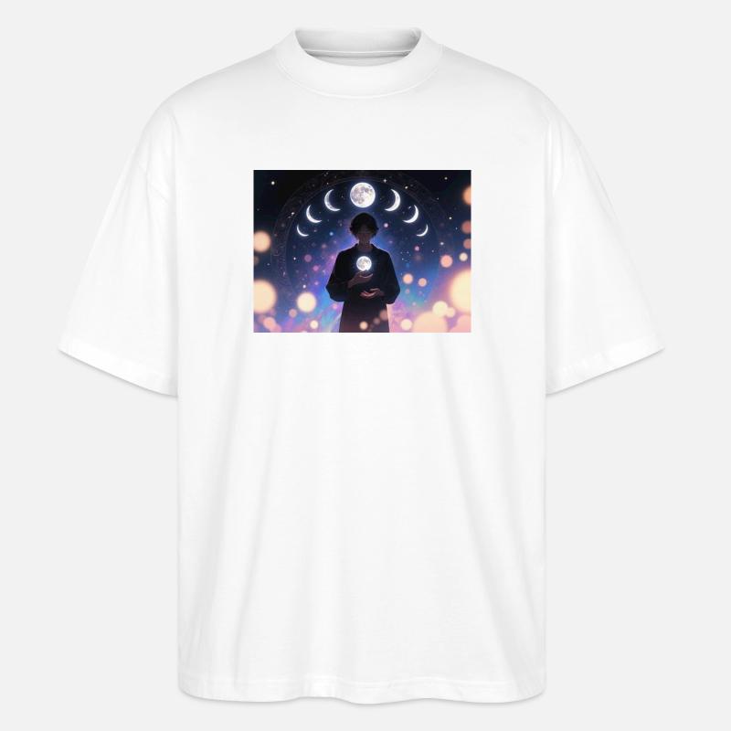 Mondphasen Mystik Träumer - Stanley/Stella Oversized Unisex Bio T-Shirt Blaster 2.0 - Weiß