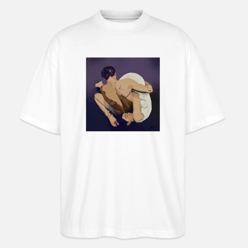 Zeitgemäße Umarmung - Stanley/Stella Oversized Unisex Bio T-Shirt Blaster 2.0 - Weiß