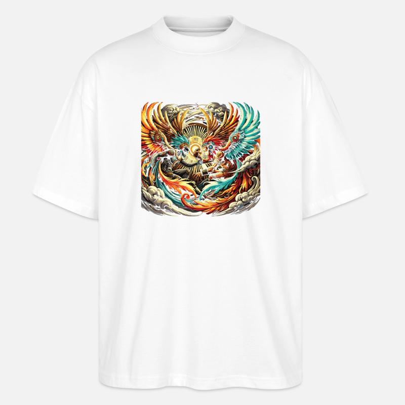 Phönixduell der Feuerflügel - Stanley/Stella Oversized Unisex Bio T-Shirt Blaster 2.0 - Weiß