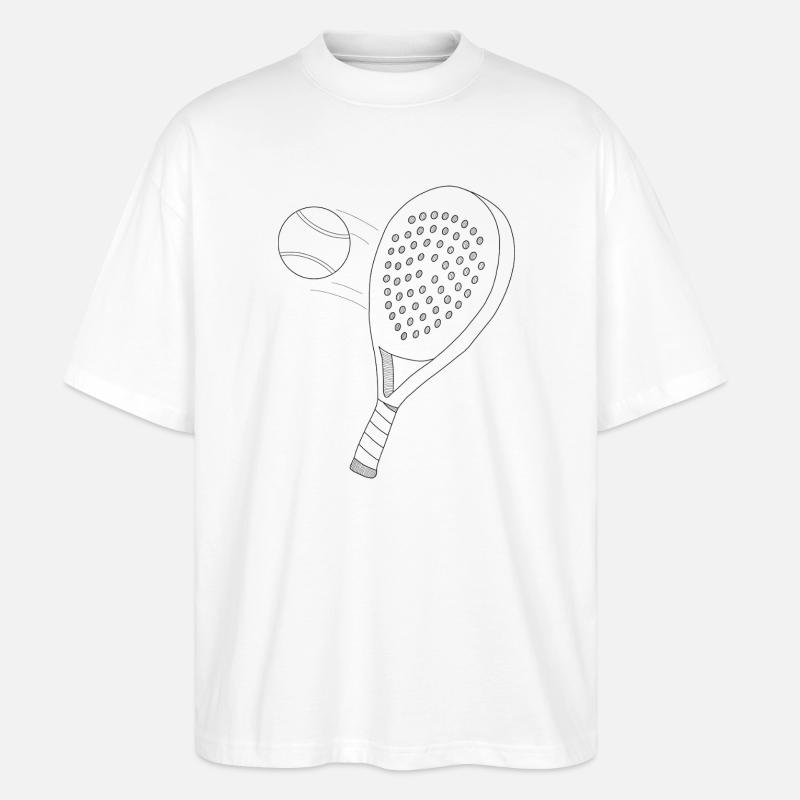 Paddeltennis Schläger mit Ball - Stanley/Stella Oversized Unisex Bio T-Shirt Blaster 2.0 - Weiß