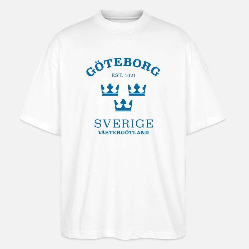 Göteborg Sverige Schweden - Stanley/Stella Oversized Unisex Bio T-Shirt Blaster 2.0 - Weiß