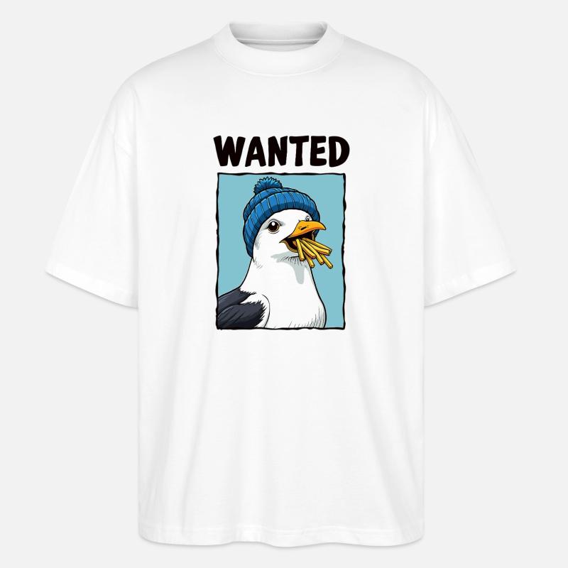 Gesuchte Pommes-möwe - Stanley/Stella Oversized Unisex Bio T-Shirt Blaster 2.0 - Weiß
