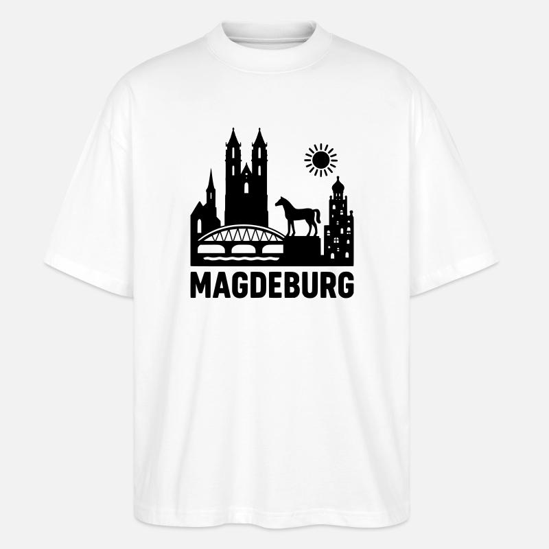 magdeburg silhouette - Stanley/Stella Oversized Unisex Bio T-Shirt Blaster 2.0 - Weiß