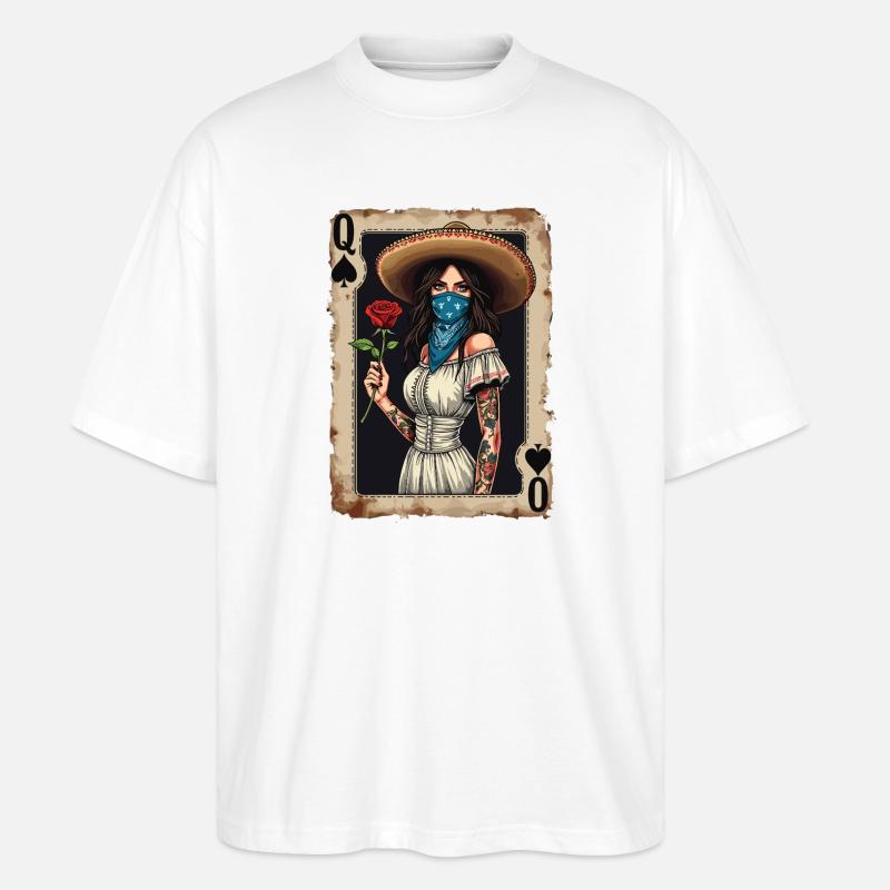 Mariachi Queen mit Rose - Stanley/Stella Oversized Unisex Bio T-Shirt Blaster 2.0 - Weiß