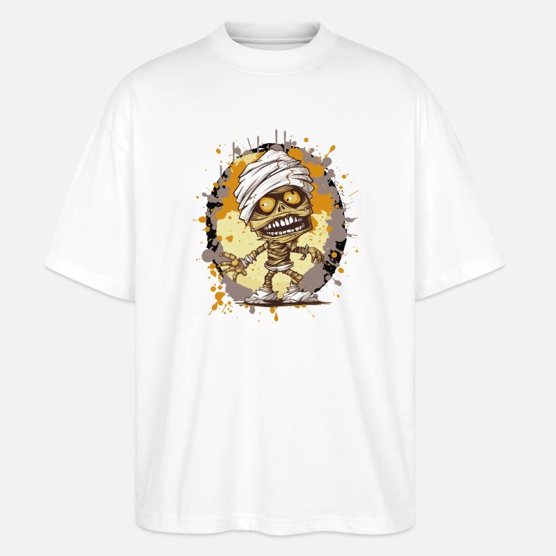 Mumie im Splatter-Look - Stanley/Stella Oversized Unisex Bio T-Shirt Blaster 2.0 - Weiß