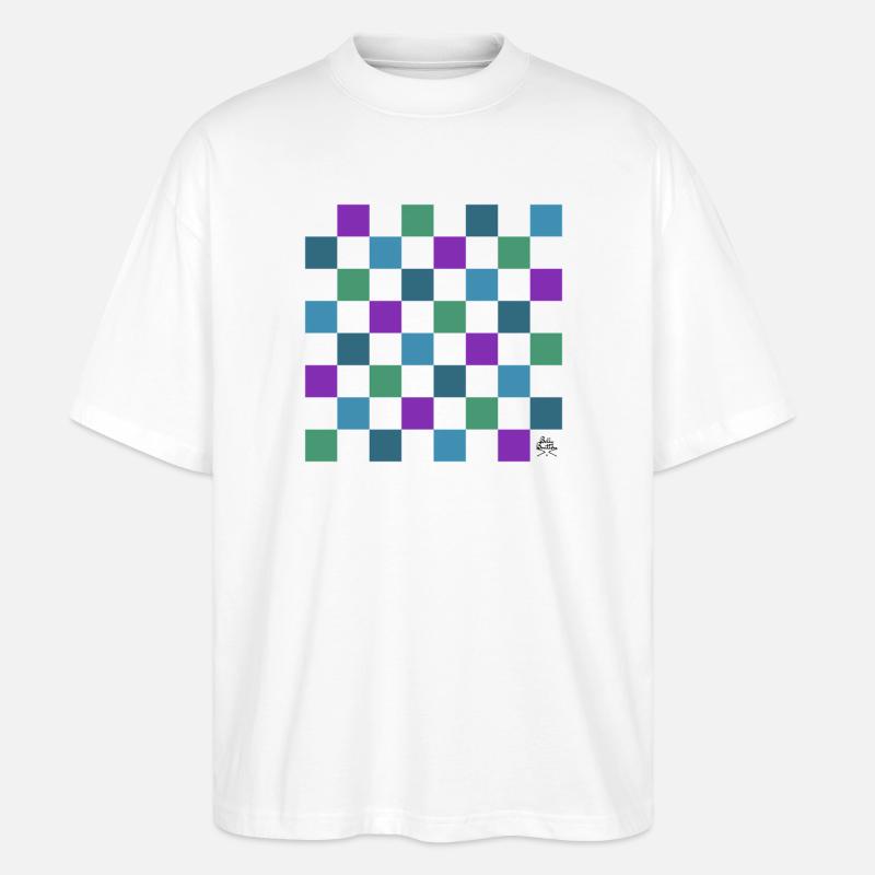 Schachbrett - Design by Belly Buitton - Stanley/Stella Oversized Unisex Bio T-Shirt Blaster 2.0 - Weiß