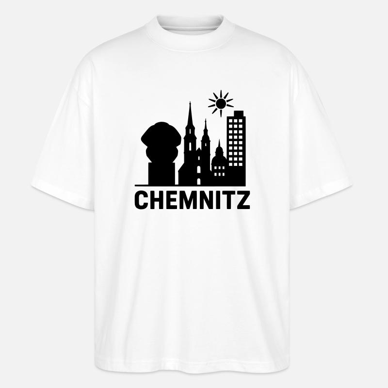 Silhouette de l’emprise de Chemnitz - T-shirt bio Blaster 2.0 coupe oversize Stanley/Stella Unisexe - blanc