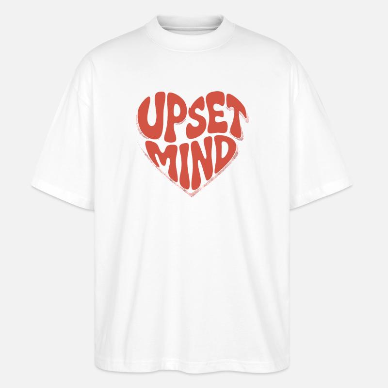 Upset Mind – Retro Herz Design - Stanley/Stella Oversized Unisex Bio T-Shirt Blaster 2.0 - Weiß