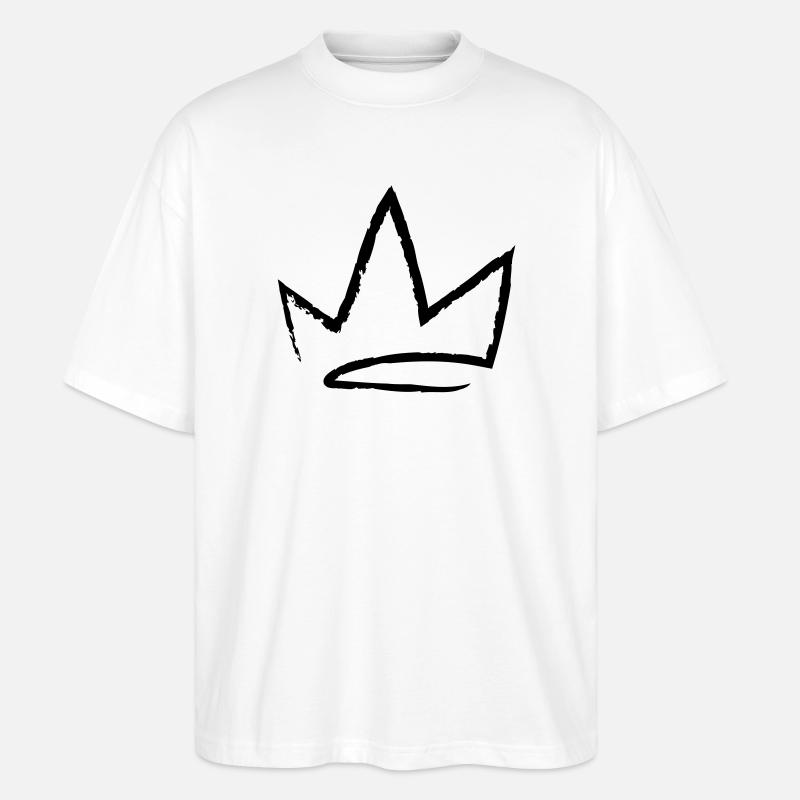 Croquis de la couronne - T-shirt bio Blaster 2.0 coupe oversize Stanley/Stella Unisexe - blanc