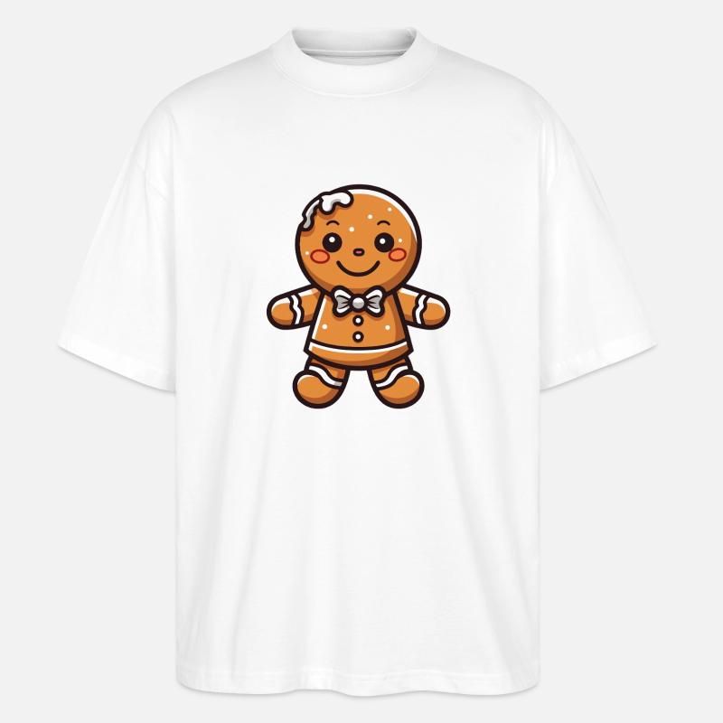 Weihnachten Lebkuchen Backen Keks - Stanley/Stella Oversized Unisex Bio T-Shirt Blaster 2.0 - Weiß