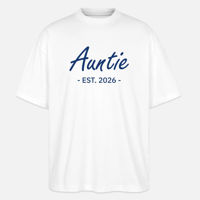 Auntie Script Est 2026 - T-shirt bio Blaster 2.0 coupe oversize Stanley/Stella Unisexe - blanc