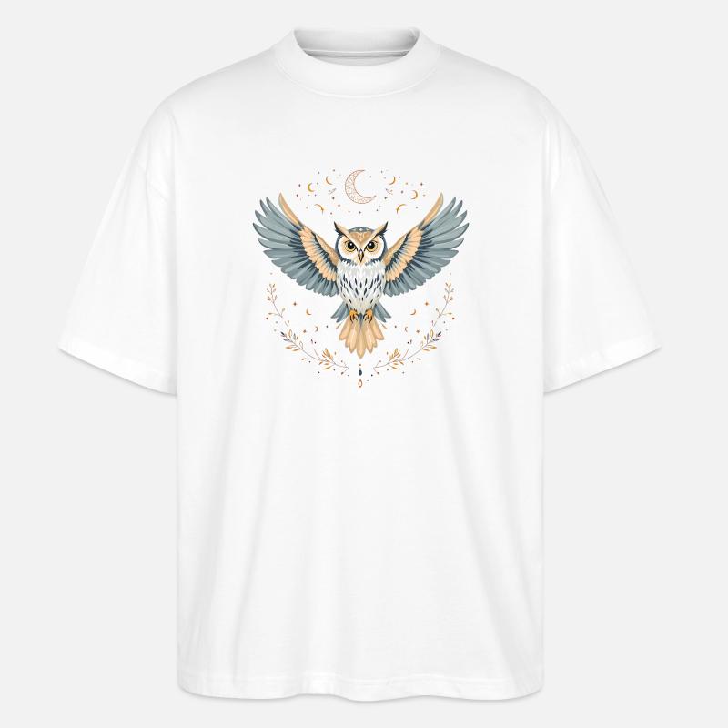 Boho Eule - Stanley/Stella Oversized Unisex Bio T-Shirt Blaster 2.0 - Weiß