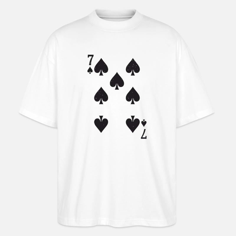 Sieben Spades Hearts Muster Pik - Stanley/Stella Oversized Unisex Bio T-Shirt Blaster 2.0 - Weiß