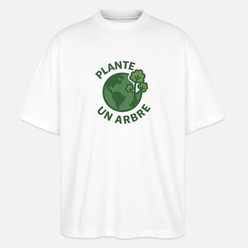 Planet A Tree Öko-Design - Stanley/Stella Oversized Unisex Bio T-Shirt Blaster 2.0 - Weiß