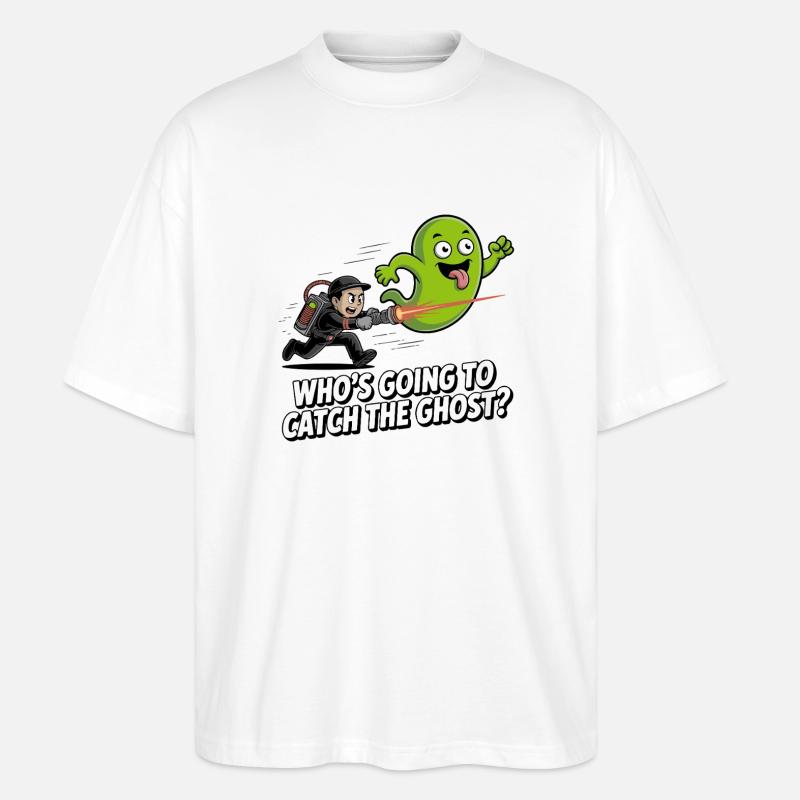 Ghost Chaser: Kosmische Jagd - Stanley/Stella Oversized Unisex Bio T-Shirt Blaster 2.0 - Weiß