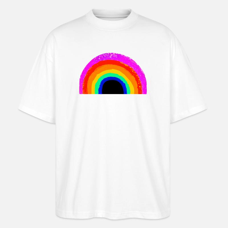 Lebendiger Regenbogenbogen - Stanley/Stella Oversized Unisex Bio T-Shirt Blaster 2.0 - Weiß