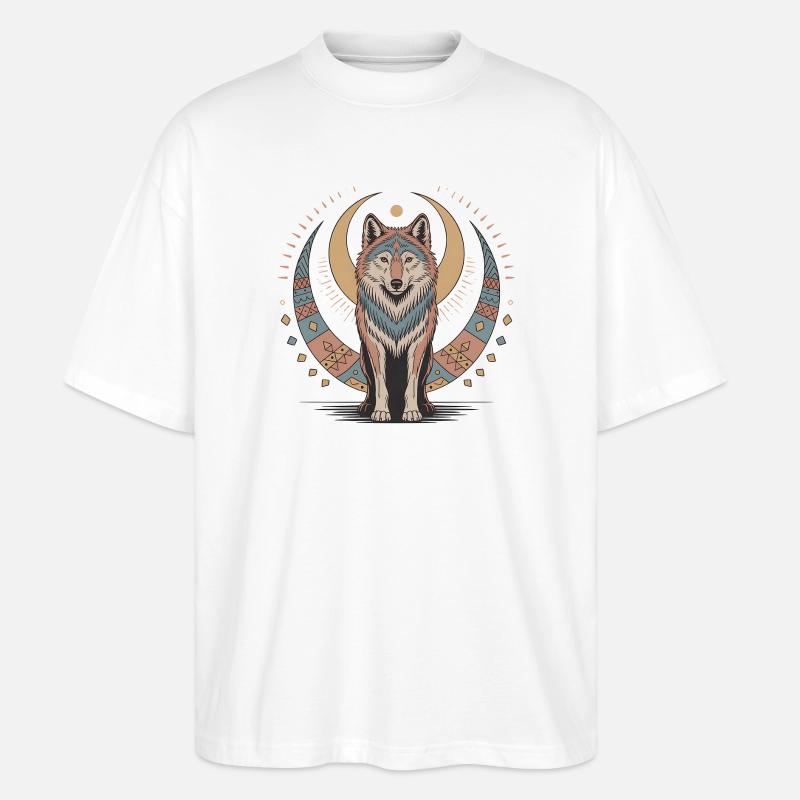 Boho Wolf - Stanley/Stella Oversized Unisex Organic T-shirt Blaster 2.0 - white